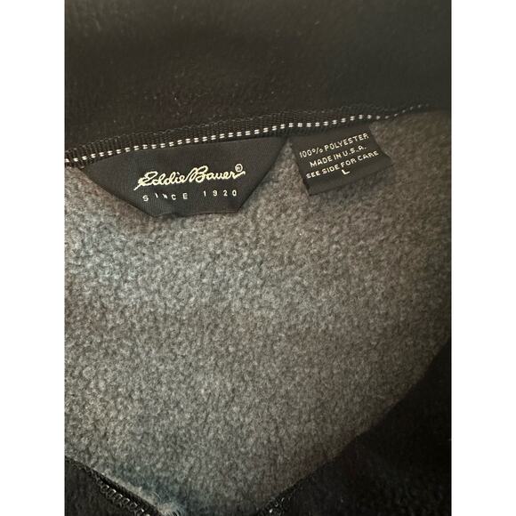 Eddie Bauer Mens L Gray and Black Polartek Fleece Full Zip Vest - Picture 4 of 7